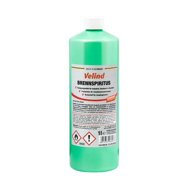 Brennspiritus, 1 L 94% Vol. Ethanol Geeignet als universelles Putzmittel für Haushalt und Industrie.